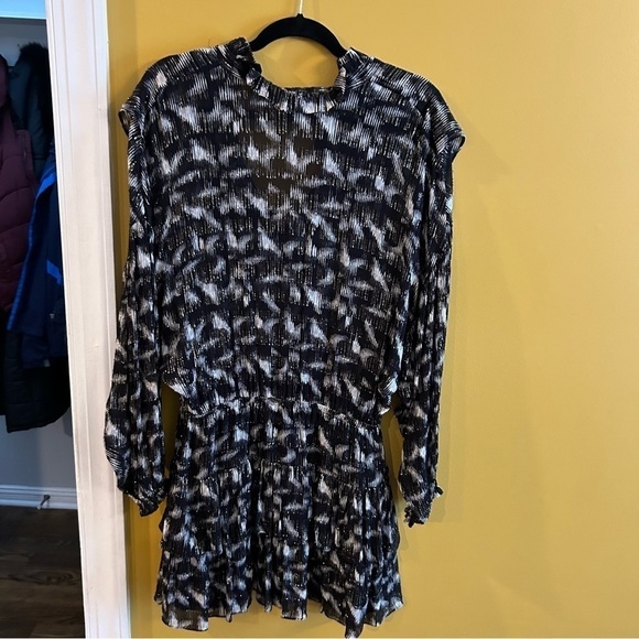 IRO Paris Tyga Metallic Fil Coupe  Printed Metallic Mini dress size 6/8 - Picture 5 of 11